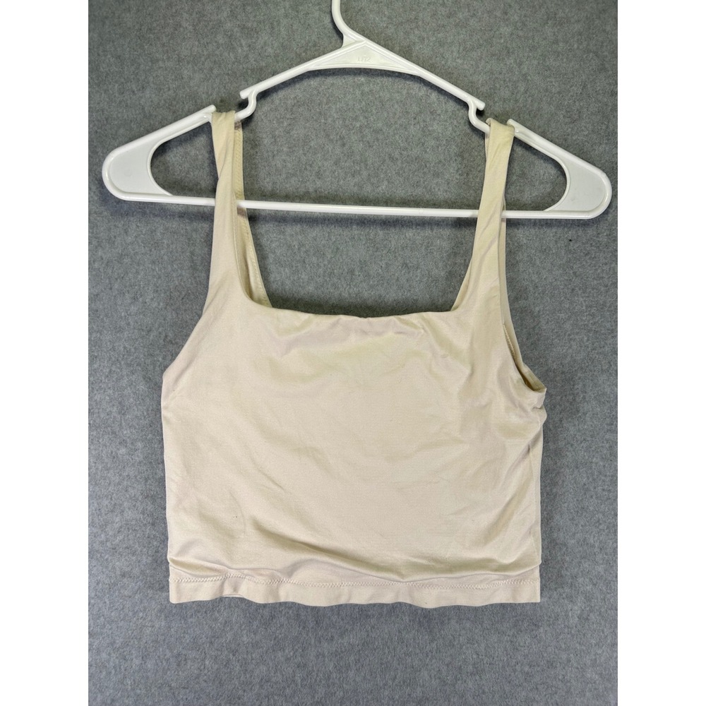 AMWND Cream Beige Square Neck Cropped Tank Top Size M/L